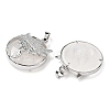 Natural Quartz Crystal Flat Round Pendants G-G279-01P-06-2