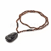 Om Mani Padme Hum Buddhist Necklace NJEW-JN03838-4