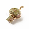 Natural Unakite Pendants PALLOY-JF01134-02-2