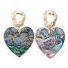 Natural Paua Shell/Abalone Shell Dangle Stud Earrings EJEW-JE06945-3