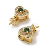 Heart Rack Plating Brass Micro Pave Cubic Zirconia Peg Bails KK-S397-11G-2