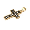 Ion Plating(IP) 304 Stainless Steel Enamel Rhinestone Pendants STAS-Q325-05K-G-2