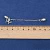 Brass Pave Clear Cubic Zirconia European Safety Chains with Charms KK-L236-15B-S-3