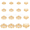 BENECREAT 16Pcs 4 Style Rack Plating Brass Cubic Zirconia Bead Caps KK-BC0013-52-1