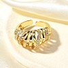 Brass Micro Pave Clear Cubic Zirconia Cuff Rings for Women RJEW-Q008-04G-4