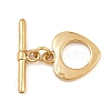 Heart Brass Toggle Clasps KK-G548-43G-05-1