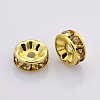 Brass Rhinestone Spacer Beads RB-A014-Z6mm-14G-2
