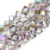 Electroplate Transparent Glass Beads Strands EGLA-N002-29-C01-1