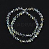 Transparent Electroplate Glass Beads Strands EGLA-N002-34C-C25-2