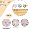30Pcs 3 Colors Round Lampwork Beads LAMP-LT0001-01-2