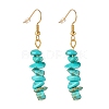 Synthetic Turquoise Chip Beaded Dangle Earrings EJEW-JE04788-07-1