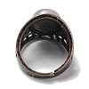 Natural Quartz Crystal Oval Adjustable Rings RJEW-K271-06R-21-4