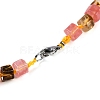 Tigerskin Glass Hexagon Prism Graduated Beaded Necklaces for Women Men NJEW-K388-03B-3