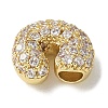 Brass Micro Pave Cubic Zirconia Beads KK-P290-61G-C-2