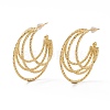 Brass Half Hoop Earrings X-EJEW-A056-31G-1