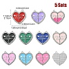 5 Sets 5 Colors Alloy Enamel Split Pendant ENAM-YW0001-98B-3