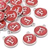 Platinum Plated Alloy Enamel Charms X-ENAM-S118-03F-P-4