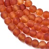 Frosted Natural Red Agate Beads Strands G-F372-6mm-6