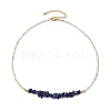 Natural Lapis Lazuli Chip Bib Necklaces NJEW-JN04950-03-4