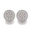Brass Micro Pave Clear Cubic Zirconia Shank Buttons KK-H738-22P-1