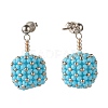 TOHO Japanese Seed Beads Dangle Stud Earrings EJEW-JE04762-02-3