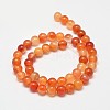 Round Natural Red Agate Bead Strands G-M257-8mm-26-3