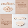 SUPERFINDINGS 5Pcs Rubber Wood Carved Onlay Applique Craft WOOD-FH0001-85-2