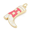 Brass Enamel Pendants KK-G522-50G-02B-2