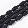 Natural Black Stone Beads Strands G-S364-022A-1