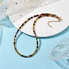 Faceted Round Natural Agate(Dyed & Heated) Beaded Necklaces for Women NJEW-JN04659-4