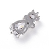 Brass Micro Pave Cubic Zirconia Kitten Links Connectors X-ZIRC-G157-50P-2
