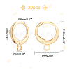   30Pcs Brass Huggie Hoop Earring Findings KK-PH0002-85-4