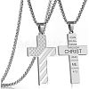 American Flag Bible Cross 304 Stainless Steel Pendant Necklaces for Men FS-WGFCD71-10-1
