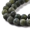 Round Frosted Natural TaiWan Jade Bead Strands G-M248-8mm-02-4
