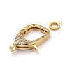 Brass Micro Pave Cubic Zirconia Lobster Claw Clasps ZIRC-F110-94G-04-2