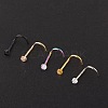 304 Stainless Steel Rhinestone Round Ball Fishtail Nose Rings WGE5A2F-12-1