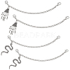 4Pcs 2 Styles Iron Twisted Chains Curb Chains FIND-PH01460-1