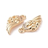 Brass Micro Pave Clear Cubic Zirconia Charms LS-KK-G418-12G-3