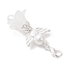 Frosted Acrylic & Glass Pearl Flower Angel Pendant Decorations HJEW-JM03490-01-4