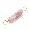 Natural Lepidolite Connector Charms PALLOY-JF01454-09-4