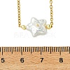 Natural Baroque Keshi Pearl Pendant 304 Stainless Steel Cable Chain Necklaces for Women NJEW-JN06225-01-4