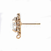 Brass Stud Earring Findings KK-Q253-009-3