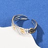 304 Stainless Steel Double Color Cuff Rings RJEW-S635-01GP-13-1