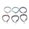 Flat Round 304 Stainless Steel Charm Bracelets BJEW-P264-M-1