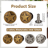 12 Bags 2 Colors Zinc Alloy Decorative Rivets FIND-FG0005-52B-2