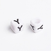 White Acrylic Horizontal Hole Letter Beads X-PL37C9308-Y-4