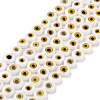 Handmade Evil Eye Lampwork Flat Round Bead Strands LAMP-L058-6mm-22-4