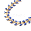 Enamel Ear of Wheat Link Chains Bracelet BJEW-P271-02G-06-2