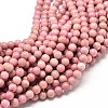 Natural Rhodonite Round Bead Strands X-G-P072-38-6mm-1