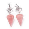 Cherry Quartz Glass Pendants G-O194-08-2